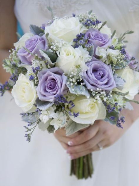 Lavender Bouquet Wedding, Bridal Bouquet Silk Flowers, Wedding Bouquet Spring, Bridal Bouquet Ivory, Purple And White Wedding, Wedding Flower Bouquets, Wedding Cake Prices, Purple Bridal Bouquet, Candle Wedding Centerpieces