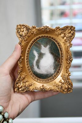 Cat Hair Portrait - An Exclusive Peek Inside The Crafting With Cat Hair Fur Cabinet! Cat Hair Crafts, Walnut Crafts, Fur Projects, Crafting With Cat Hair, Hair Craft, Hair Projects, Cats Stuff, Hair Portrait, Cat Nails