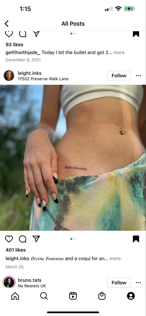 Divine Feminine Tattoo Placement, Tattoo Ideas Feminine Energy, Divine Feminine Hip Tattoo, Tattoos Divine Feminine, Divine Feminine Back Tattoo, Define Feminine Tattoo, Devine Feminine Tattoos, Devine Feminine Art Tattoo, Feminie Tattoos