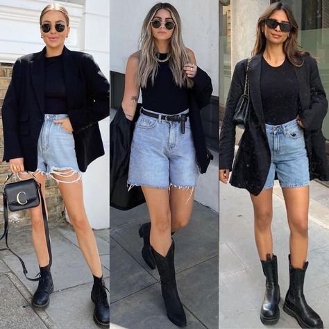 Short Boots Outfit, Ootd Casual Chic, Leather Shorts Outfit, Jean Short Outfits, Denim Shorts Outfit, Jeans Outfit Fall, Shorts Outfits Women, Daily Fashion Inspiration, Sophisticated Outfits