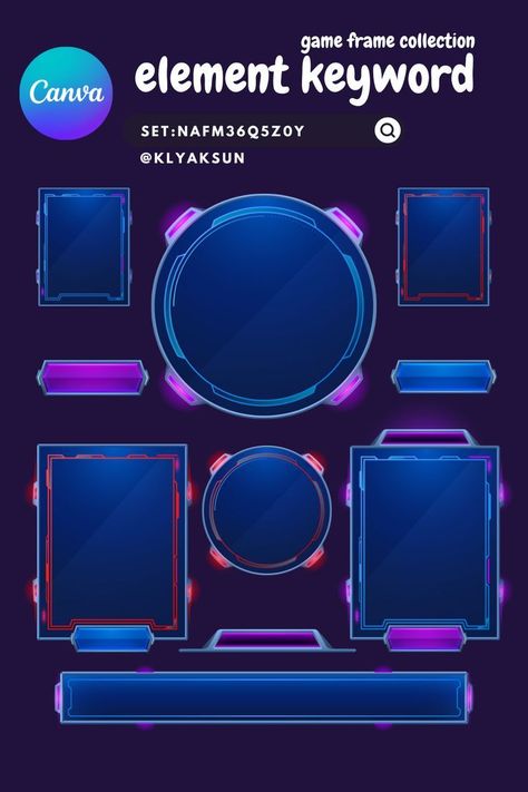 Game Frame collection | @klyaksun | set:nAFM3 Pixel Font, Keyword Elements Canva, Graphic Shapes Design, Canvas Learning, Event Poster Design, Lettering Alphabet Fonts, Canva Elements, Canva Tutorial, Frame Collection