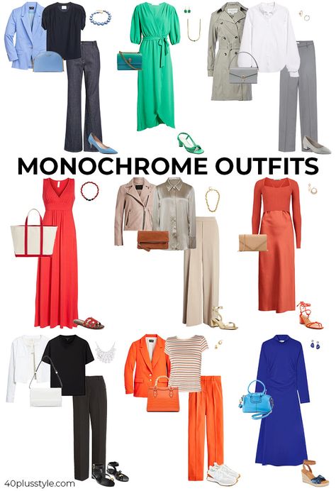 monochrome outfits that are stylish and colorful - 40 style Monochrome Blue Outfit, Monochrome Outfit Casual, Blue Monochromatic Outfit, Monochrome Clothes, Contrast Outfit, Colour Combinations Fashion, Monochromatic Fashion, Color Combos Outfit, Crop Pullover