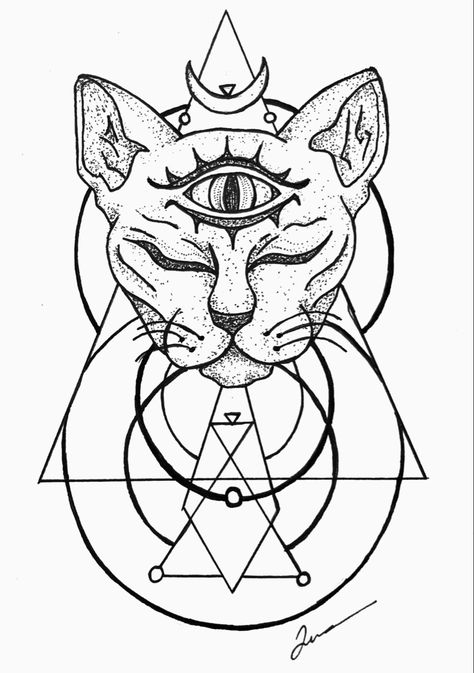 Third Eye Cat Drawing, Eye Galaxy Tattoo, Cat With Third Eye, Eye Galaxy, Third Eye Tattoo, Third Eye Tattoos, Galaxy Tattoo, Wallpaper Girly, Tattoo Desings