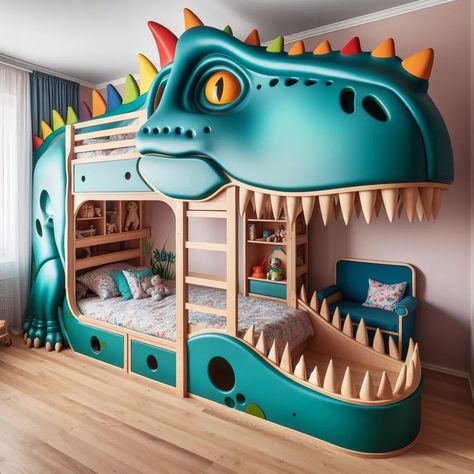 Transform Your Space with Dinosaur-Shaped Bunk Beds Dinosaur Beds, Dinosaur Bed, Fluffy Bedroom, Dinosaur Bedding, Dinosaur Room, Dream Landscape, Dreams Beds, Boys Bedding, Bed Ideas