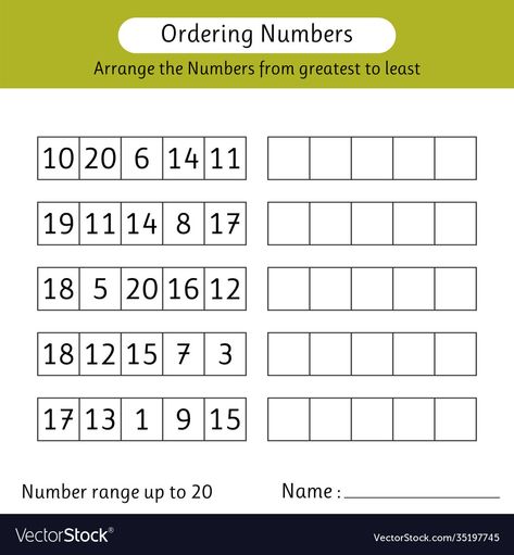 Ordering Numbers Worksheet Grade 2, Arrange Numbers From Least To Greatest, Least To Greatest Worksheets, Ordering Numbers Worksheet, Bohr Model, Spelling Words List, Shape Activities, Classroom Preparation, Number Vector