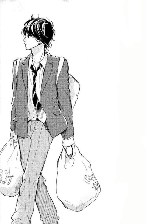 Anime School Uniform Boys, Shoujo Boy Outfit, School Boy Drawing, Manga High School, Anime School Boy, Houkago Koishita, Manga School, Comic Illustrations, Hairstyle Cute