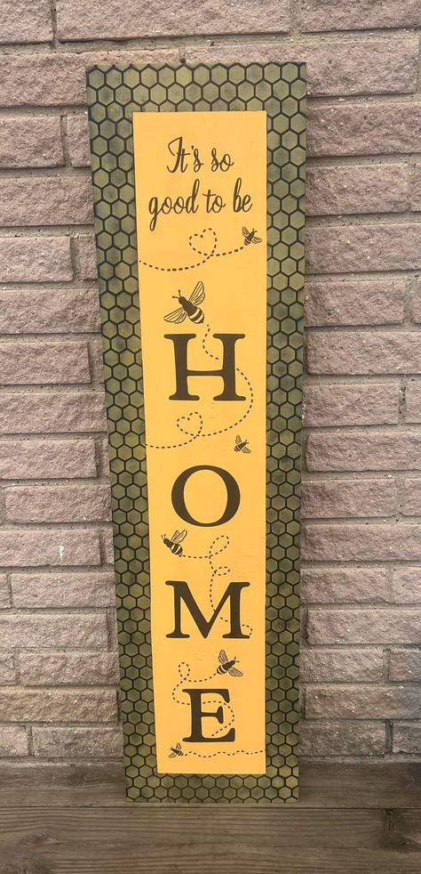 Porch Leaner Sign, Bumble Bee Craft, Porch Leaners, Bee Craft, Diy Front Porch, Diy Porch, Shop Projects, Diy Wooden Projects, Bumble Bees