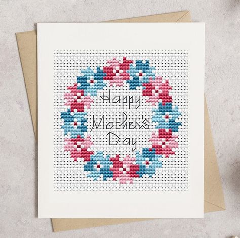 Happy Valentines Day Card, Mother's Day Cards, Quick Stitch, Cross Stitch Heart, Cross Stitch Cards, Cross Stitch Patterns Free, Christmas Cross, Cross Stitch Flowers, Cross Stitch Chart