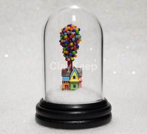 Disney Inspired Miniature Up House in a Glass Dome Disney | Etsy Polymer Clay Kunst, Up Pixar, Disney Room Decor, Pixar Animation, Jar Art, Pinterest Diy Crafts, Disney Etsy, Bottle Charms, Polymer Clay Dolls