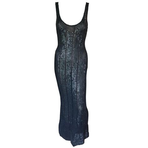 Azzedine Alaia Vintage S/S 1996 Runway Black Sequin Embellished Dress Gown For Sale at 1stDibs 1996 Runway, Vintage Alaia, Chenille Dress, Jersey Evening Dress, Azzedine Alaïa, Fire Walk With Me, Black Evening Dress, Stretch Mini Dress, Azzedine Alaia