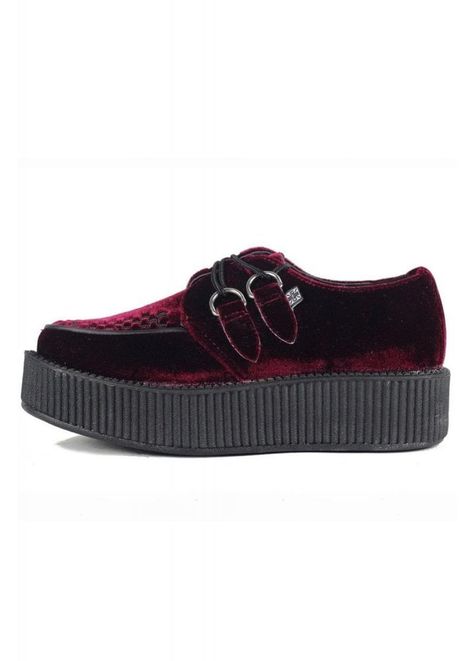 Velvet Creepers, Tuk Shoes, Attitude Clothing, Skull Bones, Glass Slippers, Burgundy Velvet, Glass Slipper, Prom Shoes, Eva Sole