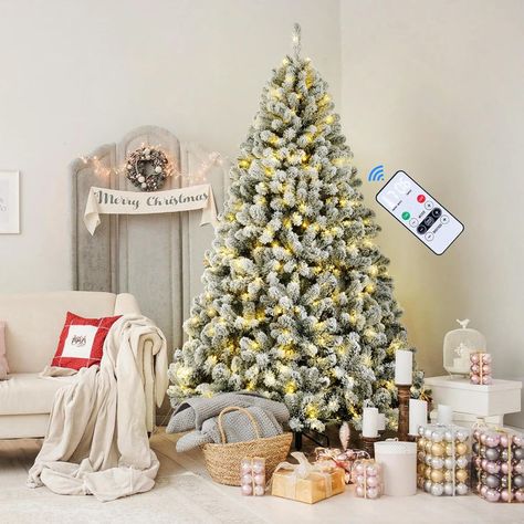 #christmas #merrychristmas #christmastree #christmasdecor #christmascheer #christmasornaments #christmasshopping #christmaslights #christmascookies #christmasdecorations #christmasgifts #christmasdecor #christmasevebox #trendingproducts #viralproducts # pinterestbestproducts #Pinterest Mode Monochrome, Office Party Decorations, Snow Flock, Flocked Trees, Rgb Lights, Pre Lit Christmas Tree, Romantic Christmas, Flocked Christmas Trees, Holiday Christmas Tree