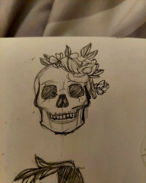 Flowers Drawing Aesthetic, Whiteboard Art, Arte Grunge, Sketchbook Art Journal, Grunge Art, Easy Drawings Sketches, Floral Skull, Art Diary, Cute Doodle Art