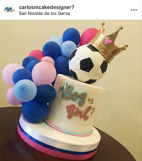 Gender Reveal Ideas Soccer, Gender Reveal Soccer Theme, Soccer Gender Reveal Ideas, Soccer Gender Reveal, Pregnancy Ideas, Baby Gender Reveal Party Decorations, Soccer Cake, Bow Gender Reveal, Soccer Theme