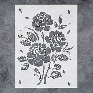 Rose Stencils, Rose Stencil, Craft Stencils, Stencil Wood, Fashion Figure Drawing, Stencils For Painting, Roses Flower, Flower Stencil, Paper Fabric