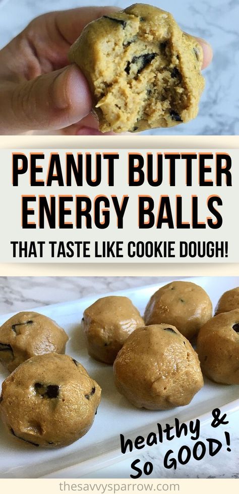 Peanut Butter Snacks Easy, Chocolate Energy Balls, Peanut Butter Energy Balls, Healthy Peanut Butter Cookies, Butter Cookie Dough, Baking Recipes For Kids, Peanut Butter Bites, Peanut Butter Snacks, Cookies Healthy