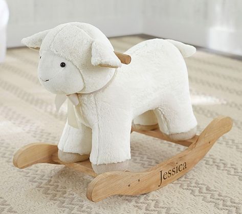 SO PERFECT! Would be amazing in the nursery! Elephant Rocker, Sheep Nursery, Lamb Nursery, Nursery Rocker, Baby Lamb Baby Shower, Lamb Plush, Elephant Plush, Pet Rocks, Baby Furniture