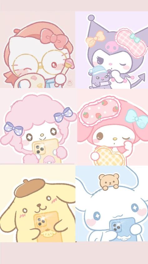 Chibi Sanrio, Kuromi Poster, Hello Kit, Sanrio Characters, Matching Pfp, Mochi, Hello Kitty, Kitty, Fan Art