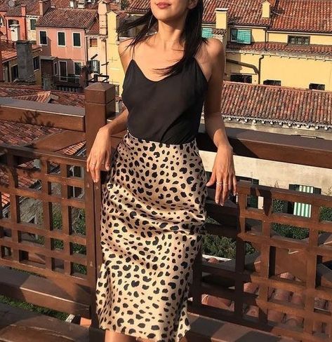 Leopard Satin Skirt, Sleeveless Top Outfit, Fan Outfits, Slip Midi Skirt, Bias Skirt, Cheetah Skirt, Polka Dot Midi Skirt, Faux Leather Midi Skirt, Sequin Midi Skirt