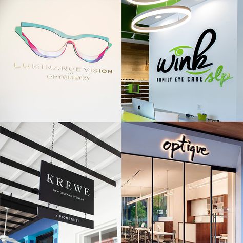 11 Versatile Eye Business Logos That Attract Clients in Many Different Forms | INVISIONMAG.COM Optic Logo, Postcard Mailer, Shop Name Ideas, Attract Clients, Wall Signage, Exterior Signage, White Iris, Personal Business, Optical Shop