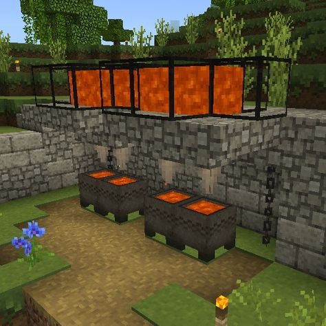 Lava Pit Minecraft, Lava Farm Minecraft, Minecraft Lava Farm, Minecraft Houses, Animal Crossing, Minecraft