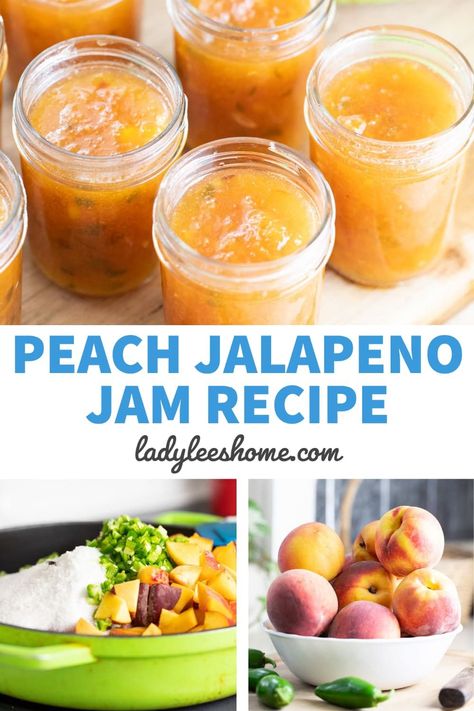 Mango Jalapeno Jam, Jalapeno Jam Recipe, Spicy Jam, Peach Jalapeno Jam, Low Sugar Jam Recipes, Low Sugar Jam, Pepper Jelly Recipes, Peach Jam Recipe, Jalapeno Jam