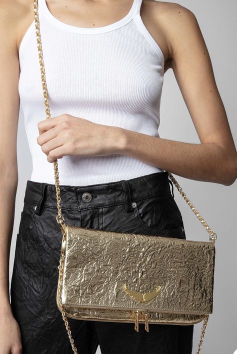 Zadig And Voltaire Bag, Turkey In A Bag, Bag Obsession, Gold Bag, Leather Wear, Bag Collection, Pretty Bags, Double Chain, Zadig And Voltaire