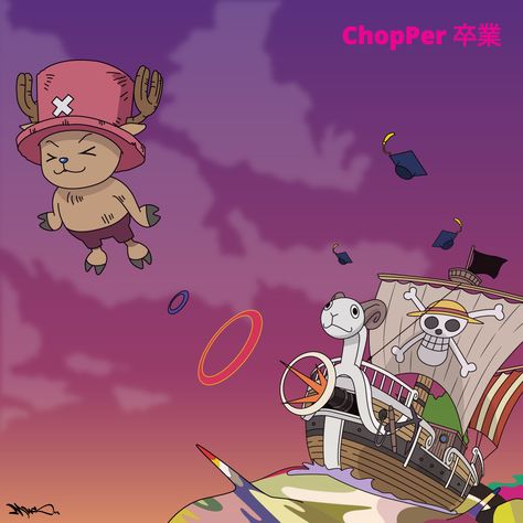 Graduation Album, One Piece Chopper, Graduation Poster, Cover Album, Arte Van Gogh, One Piece Wallpaper Iphone, One Piece Funny, One Peice Anime, One Piece Drawing