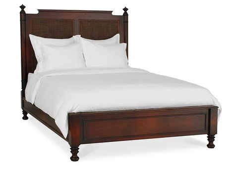 Wellesley Bed Luxe by Redford House #platformbed #elledecor #veranda Wood Panel Bed, Colonial Bedroom, Luxe Bed, Cottage Style Furniture, Cane Bed, Cottage Bed, Eastern King Bed, Cottage Bedroom, California King Bedding