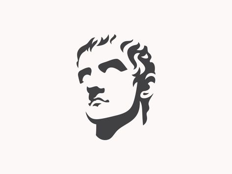 Roman Emperors pt 1 | Caligula typography monogram logo illustration icon graphic design flat design clean branding brand identity art Statue Illustration Graphic Design, Roman Logo Design, Face Logo Illustration, Face Icon Logo, Portrait Graphic Design, Portrait Logo Design, Face Logo Design, Typography Monogram, Faces Portrait