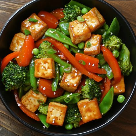 Stir-fried tofu and vegetables is a healthy, flavorful dish that's quick and easy to make. Perfect for a nutritious weeknight dinner! Fried Tofu, Fried Vegetables, Vegetable Stir Fry, Stir Fries, Mixed Vegetables, Weeknight Dinner, Stir Fry