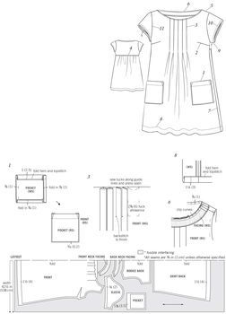 Dress With Front Pleats · Extract from Stylish Dress Book by Yoshiko Tsukiori · How To Sew A Pleated Dress Yoshiko Tsukiori, Japanese Sewing Patterns, Dress Book, Dress Patterns Free, Japanese Sewing, Dress Making Patterns, Fusible Interfacing, Sewing Book, Stylish Dress Book