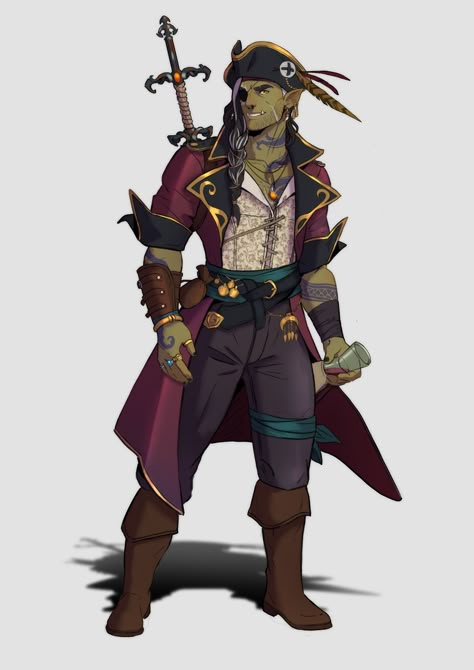 (1) Berru 🌊 Now on Patreon! (@itsBerru) / X Male Rogue Character Art, Dnd Pirate Art, Half-orc Male, Dnd Orc, Pirate Character, Rogue Character, Half Orc, Pathfinder Character, Pirate Art