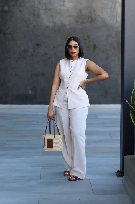 Two Piece Office Wear, Summer Slacks Outfit, Brand Shoot Outfit, Trouser Outfit Ideas Women, 2piece Outfits Pants, Corporate Dresses Classy, Two Piece Outfits Pants Classy, Causal Chic Outfits, Office Wear Women Work Outfits