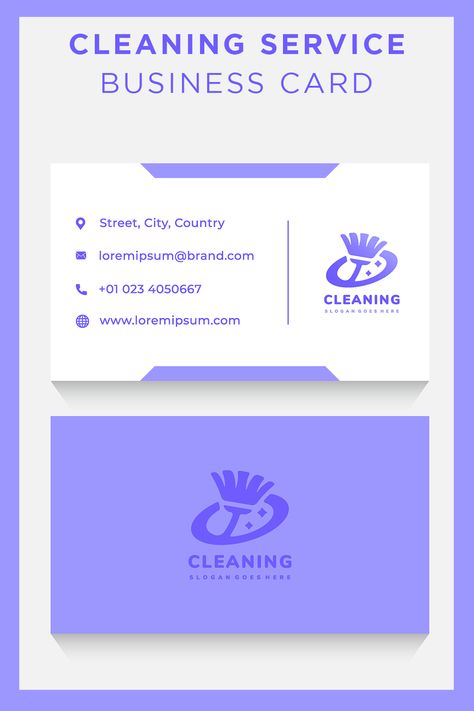 Business Card for Cleaning Service Dry Cleaning Business, Corporate Logo Design, Cleaning Business Cards, Modern Minimalist Style, Cleaning Logo, Window Cleaning, Cleaning Business, Corporate Logo, Commercial Cleaning