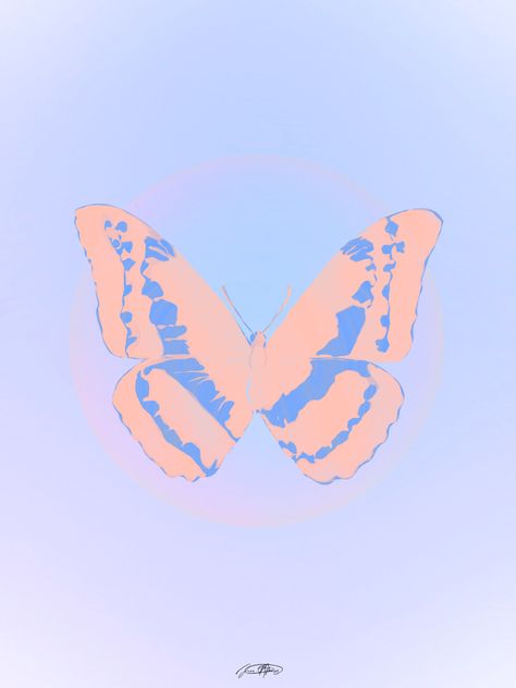 Danish Pastel Butterfly, Pastel Butterfly, Aura Gradient, Icon Ideas, Pastel Butterflies, Retro Posters, Butterfly Art Print, Angel Wallpaper, Butterfly Poster