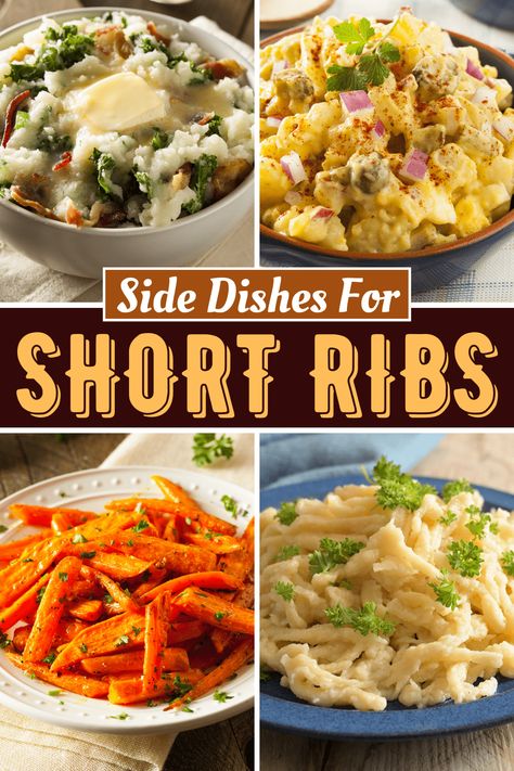 Braised Short Ribs Side Dishes, Beef Short Ribs Side Dish, Short Ribs Dinner Ideas, What To Serve With Short Ribs, Sides For Korean Short Ribs, Sides With Short Ribs, Spare Ribs Side Dishes, Side Dishes For Short Ribs, Short Rib Dinner Ideas