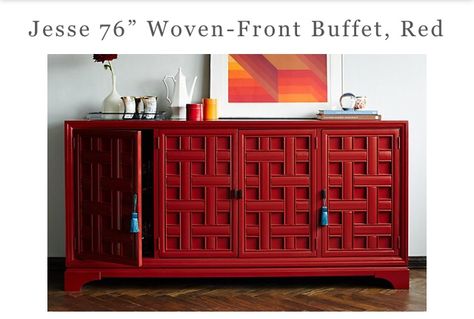 red hot Red Sideboard, Sideboard Designs, Elegant Living, Sideboard Furniture, Cabinet Furniture, Red Hot, Storage Unit, Luxury Furniture, Furniture Makeover