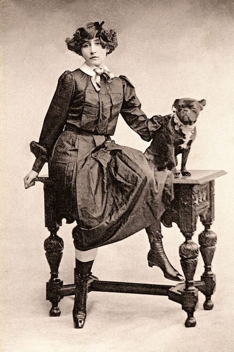 French writer Sidonie Gabrielle Colette with a French bulldog, circa 1900. English Golden Retrievers, Corgi Dachshund, Most Popular Dog Breeds, Popular Dog Breeds, Guide Dog, Water Dog, Irish Setter, American Kennel Club, Popular Dog