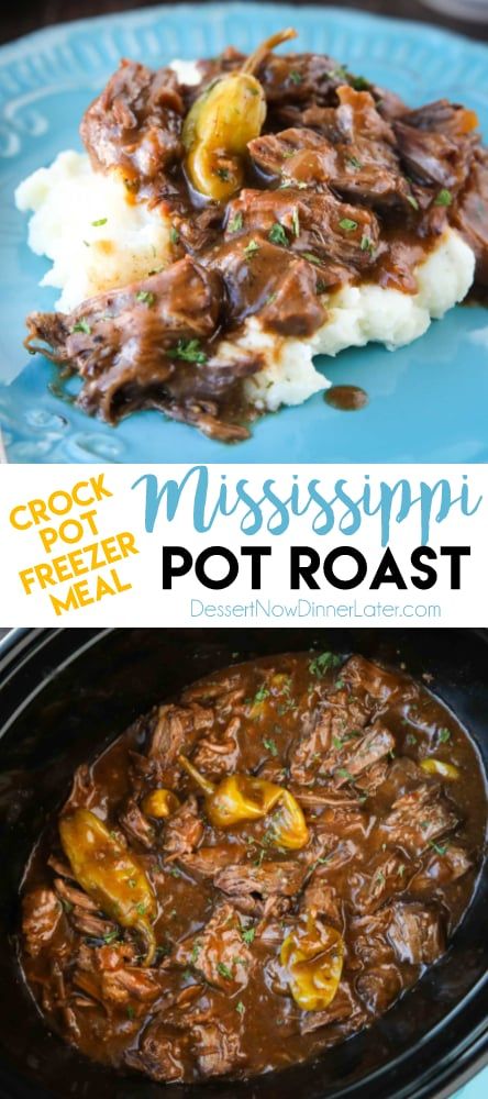 Mississippi Pot Roast Crockpot, Beef Freezer Meals, Mississippi Pot, Freezer Friendly Meals, Freezable Meals, Freezer Meal Planning, Make Ahead Freezer Meals, Mississippi Pot Roast, Crockpot Roast