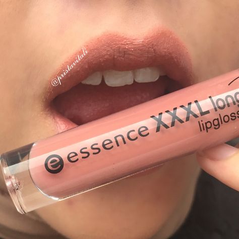 Essence XXXL longlasting lipgloss (liquid matte) in 'soft nude' #essence #lipswatch #swatch Lip Swatches, Lip Gloss, Essence, Long Lasting, Lips, Beauty, Quick Saves