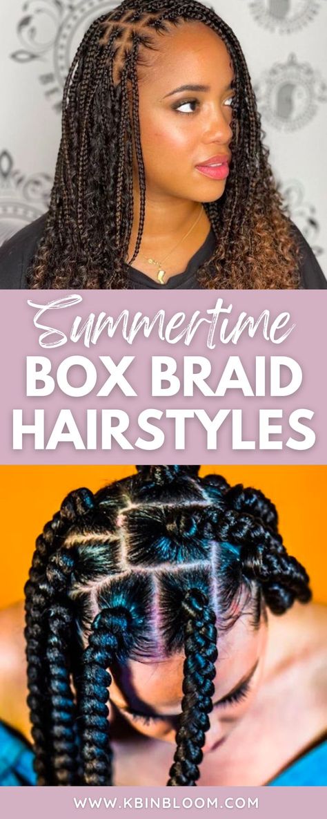 Popular Box Braid Styles, Summer Box Braids For Black Women, Individual Braided Hairstyles For Black Women, Box Braids Hairstyles For Black Women Protective Styles, Pool Friendly Hairstyles For Black Women, Box Braids Hairstyles For Black Women Medium Length, Individual Braids For Black Women Medium, Women’s Box Braids, Plat Braids For Black Women