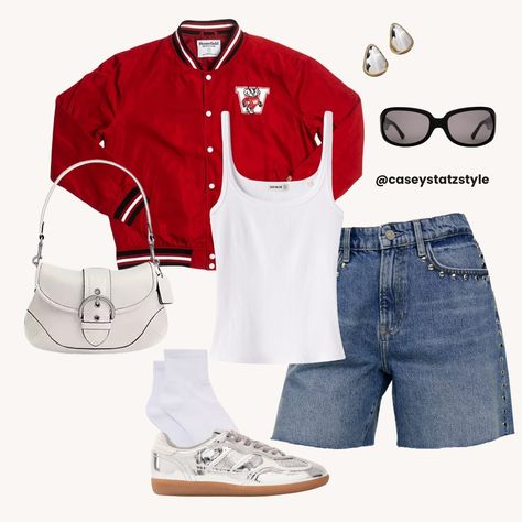 three college gameday outfits ❤️ #gamedayoutfit #collegeoutfit #dailyoutfitinspo #falloutfitideas #simpleoutfits #vintageoutfits Burgundy Game Day Outfits, Reds Game Outfit Cincinnati, Gameday Fits, College Gameday Outfits, Gameday Outfits, College Gameday, Tailgate Outfit, Day Outfits, Ole Miss