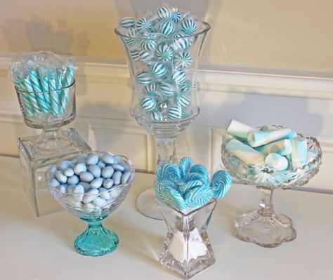 Blue Candy buffet from GeorgieLous Etsy shop Cinderella Quince, Blue Candy Buffet, Quinceanera Themes Dresses, Kids Birthday Party Decoration, Quinceanera Themes, 28th Birthday, Winter Wonderland Party, Beach Wedding Inspiration, Blue Candy