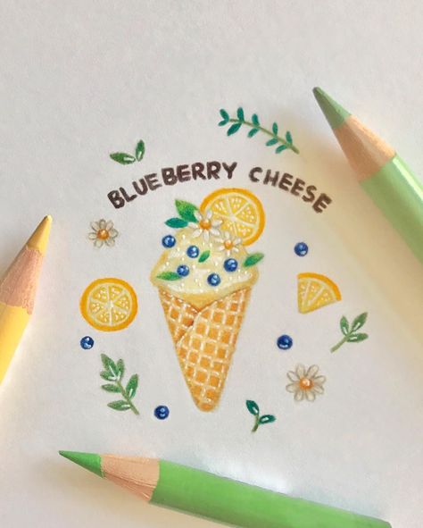 Soft Sketch, 심플한 그림, Color Pencil Illustration, Food Drawings, Food Illustration Art, Posca Art, Brush Pens, Arte Sketchbook, Color Pencil Art