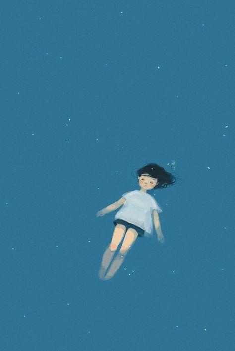 A Girl, Pop Art, The Story, Floating, Stars, Water, Design, Art