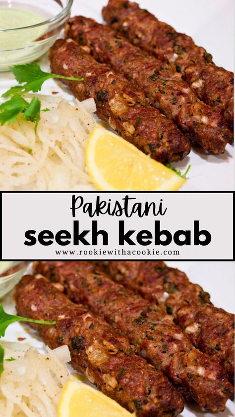 kebab, kebabs on the grill, kebab recipes, yogurt recipes, pakistani food, food recipe Kebab Sauce, Seekh Kebab Recipes, Seekh Kebabs, Seekh Kebab, Raita Recipe, Pakistan Food, Man Recipes, Chicken Kebab Recipe, Beef Kebabs