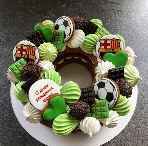 Soccer Birthday Cakes, Sports Themed Cakes, Alphabet Cake, 10 Birthday Cake, Cake Lettering, Letter Cake, Cream Tart, Sport Cakes, Football Cake