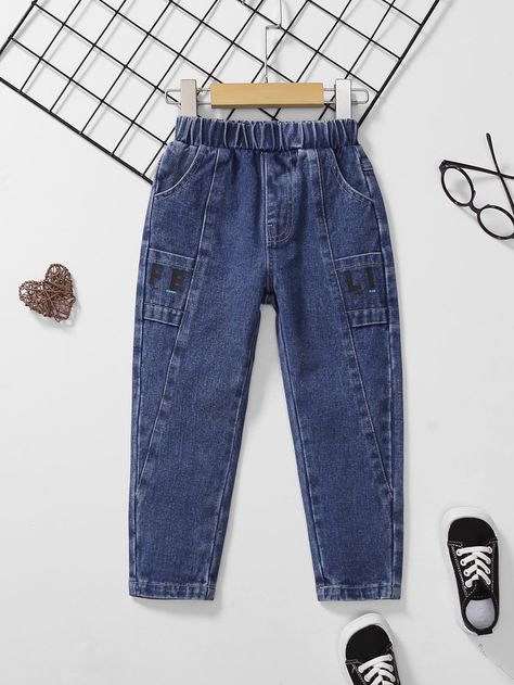 Dark Wash  Collar  Denim Letter Tapered/Carrot Embellished Non-Stretch  Toddler Boys Clothing Kids Jeans Boys, Back To School Outfits For Teens, Kids Denim Jeans, Toddler Boy Jeans, Boy Jeans, Denim Inspiration, Trendy Denim, Only Jeans, Boys Denim