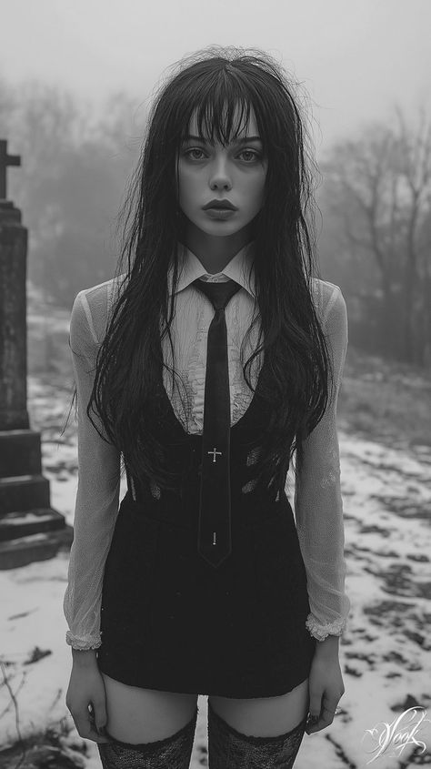 (11) X'te Wook Ai 🌕🌖🌗🌘🌑🌒🌓🌔🌕: "Good morning!☀️ POV: Wednesday Addams ditched family therapy to vibe in her natural habitat. 🌫️🖤 QT your Wednesday!🔥 https://t.co/Y5mg0Hgmqs" / X Wednesday Addams Inspired Outfit, Wednesday Core, Thing Addams, Wednesday Addams Outfit, Wednesday Vibes, Castlevania Anime, Adams Family, Family Therapy, Gothic Aesthetic